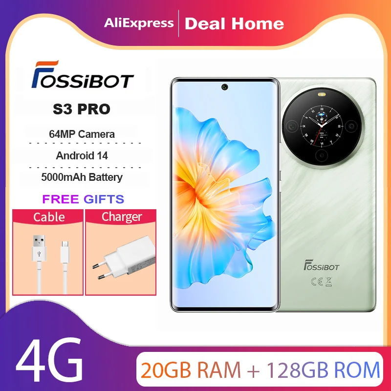 FOSSiBOT S3 PRO,Up to 20 Гб+128 Гб,Android 14,NFC,5000 мАч Battery,6.67