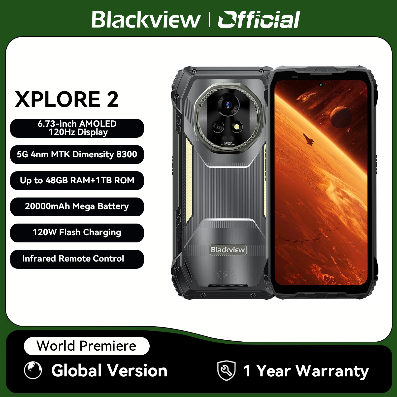 Blackview XPLORE 2 5G Rugged Smartphone,6.73