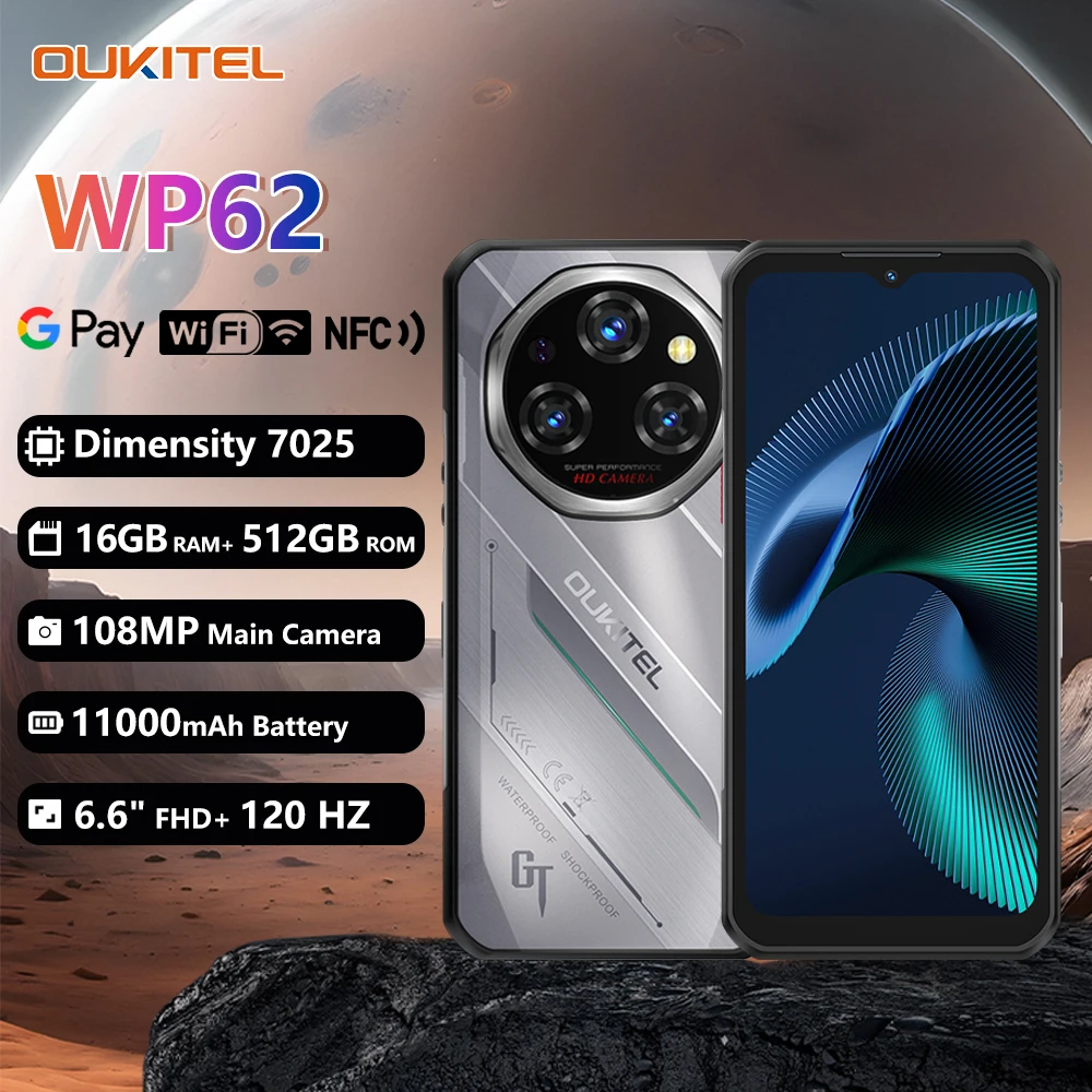 Oukitel WP62 5G Rugged Smartphone 8GB+256GB/12GB+512GB/16GB+512GB 6.6