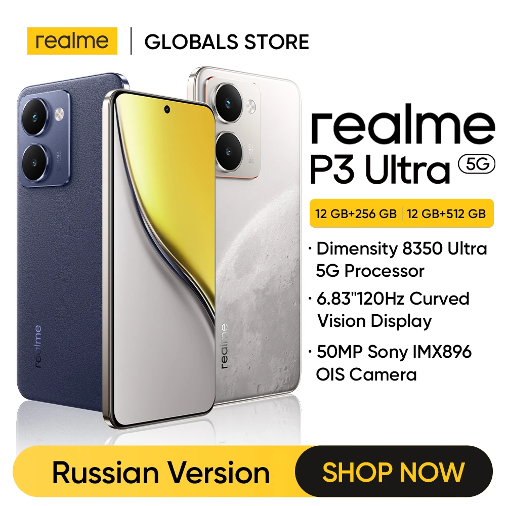 realme P3 Ultra 5G Smartphone NFC Dimensity 8350 Ultra Chipset 6000mAh Battery 80W Charge 50MP Sony Camera 6.83