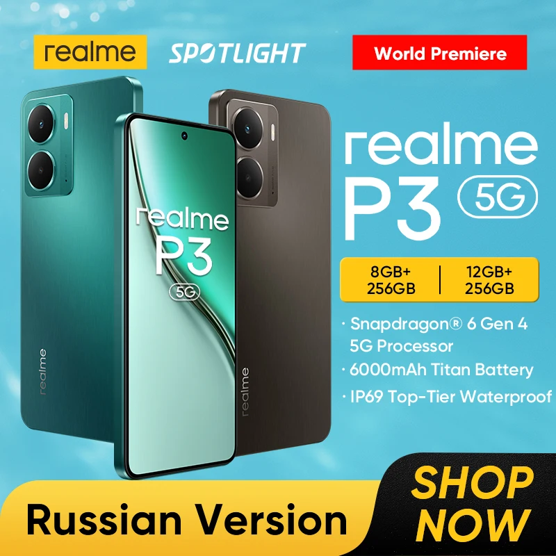 [World Premiere] realme P3 5G Smartphone Snapdragon® 6 Gen 4 Chipset 6000mAh Battery 6.67