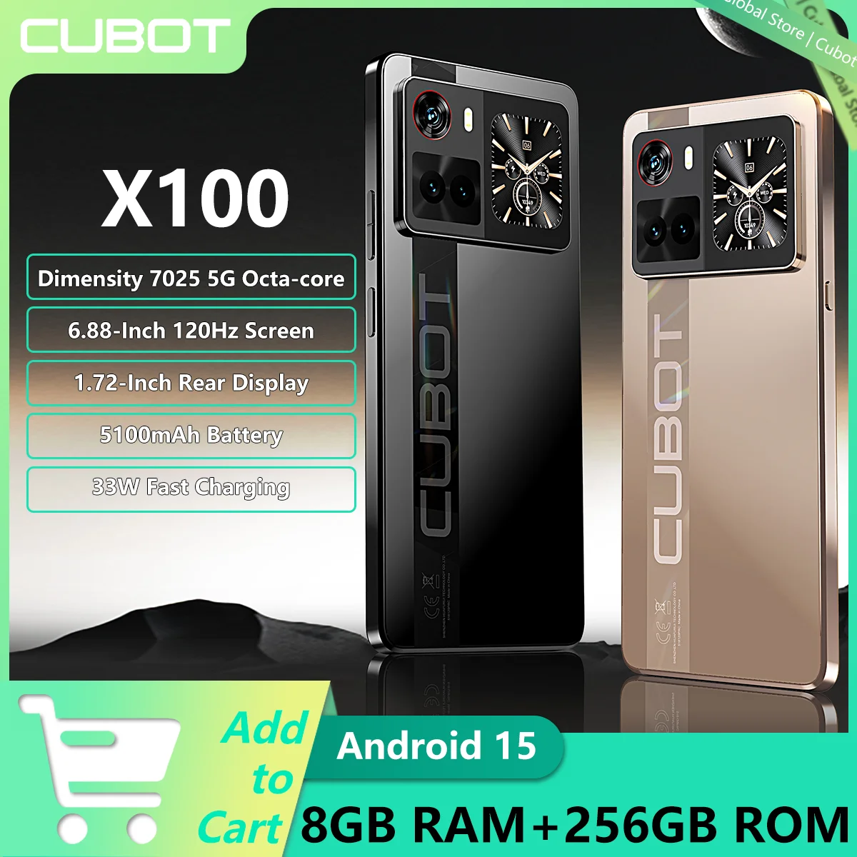 NEW Cubot X100 Android 15 Smartphone Dimensity 7025 5G 1.72