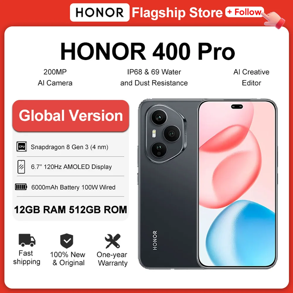 New HONOR 400 Pro 5G Smartphone 12GB+512GB 6.7