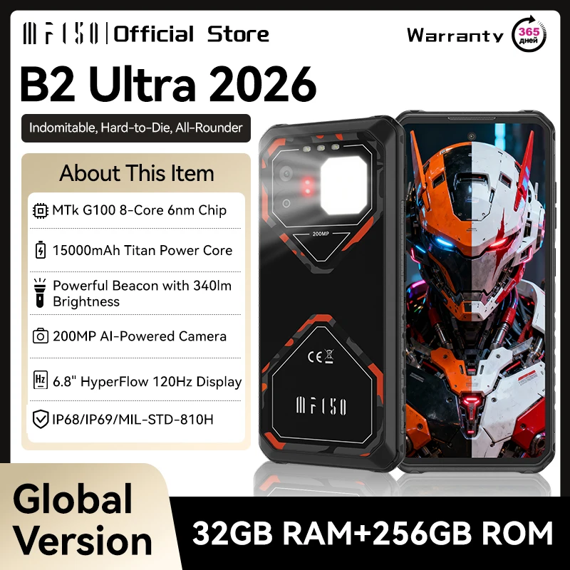 World Premiere IIIF150 B2 Ultra 2026 Rugged Phone MTK G100 Chip 256GB ROM 200MP Main Camera 15000mAh Battery Smartphone