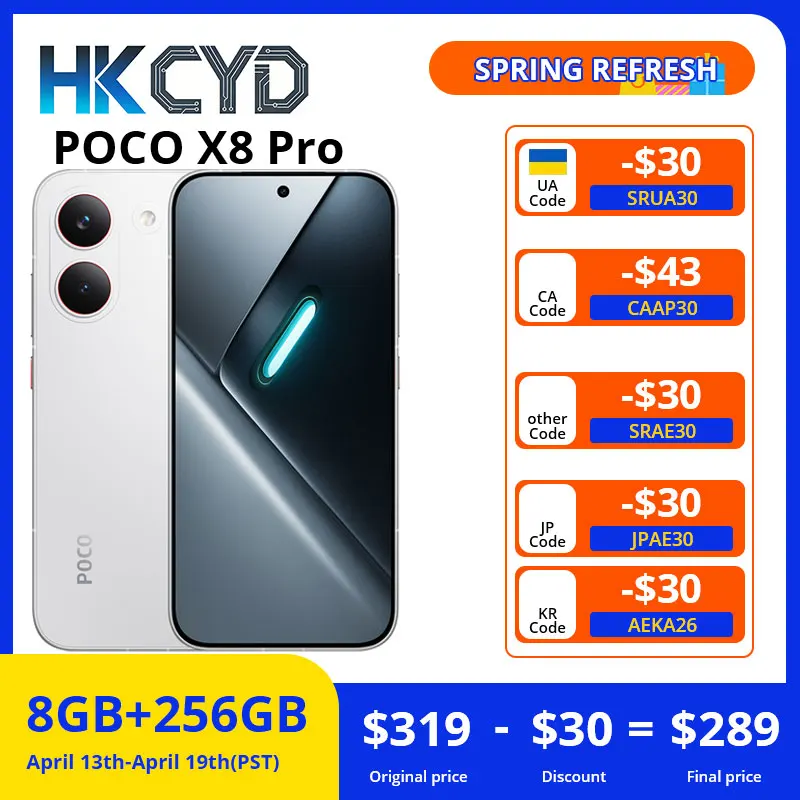 2026 POCO X8 Pro Global Version Cellphone Dimensity 8500-Ultra 6500mAh battery 1.5K 120Hz AMOLED display 50MP OIS Camera NFC