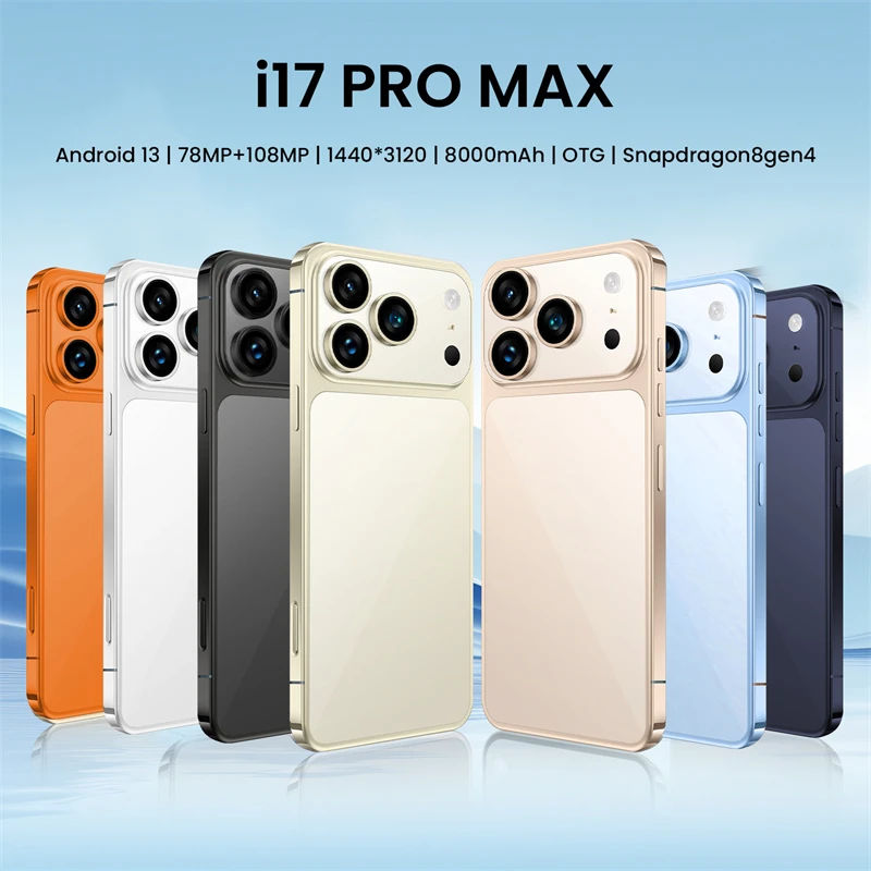 Global Edition 2026 HOT i17 Pro Max Original NEW 7.0HD Dual Card 8000mAh Android 15 Smart Battery Facial Recognition Function