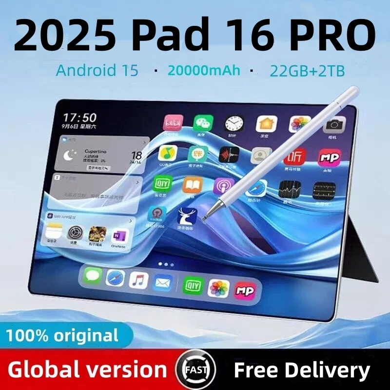 2026 Original Pad 16 Pro Tablet Android 15 22GB 2TB Snapdragon 8 Gen 2 Global Version Tablet 5G Dual SIM Google Play Tablets PC