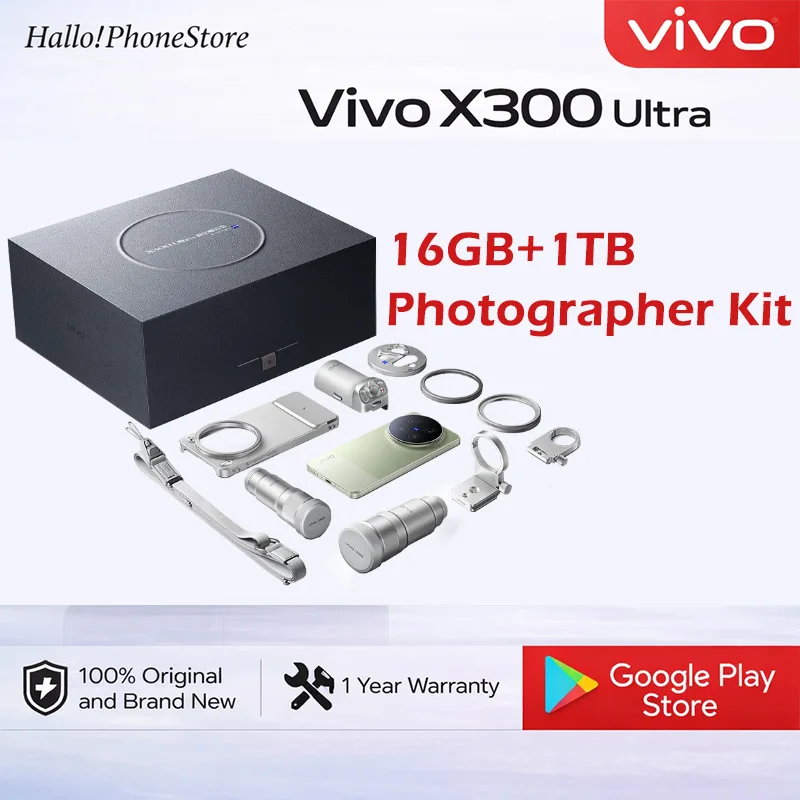 NEW Original ViVO X300 Ultra Photographer Kit 5G 16GB 1TB Snapdragon 8 Elite Gen5 Google play NFC Photographer Kit Mobile Phone