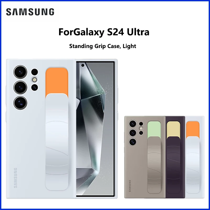 For Samsung S24Ultra Original Silicone Protective Case with Stand And Wrist Strap Thin Shockproof Official Authentic EF-GS928