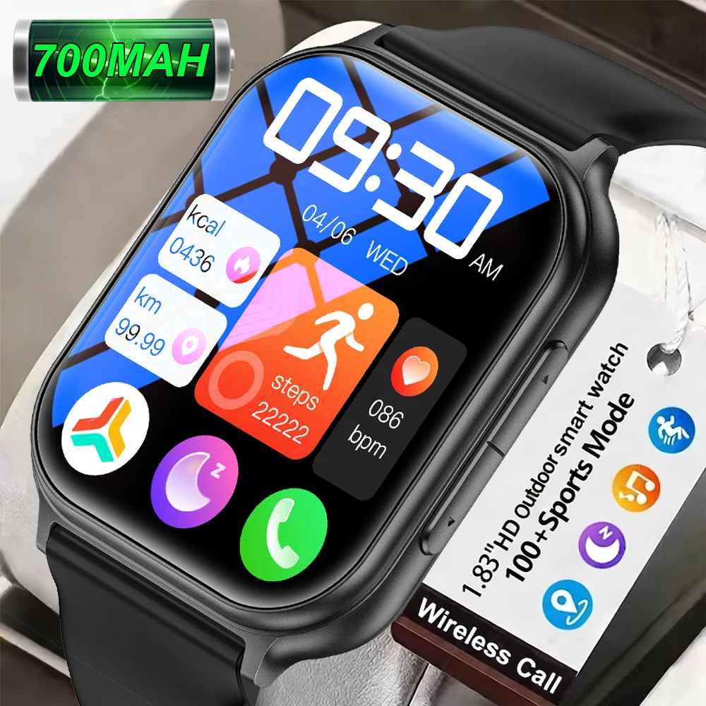 2026 Sports SmartWatch Men IP68 Waterproof 700 mAh Battery 100+ sports modes Sleep Heart Rate Bluetooth Call Smartwatches Women