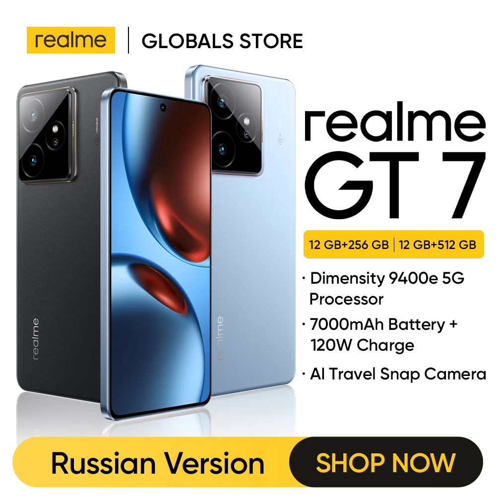 realme GT 7 5G Smartphone Dimensity 9400e Chipset 7000mAh Battery 120W Charge 6.78