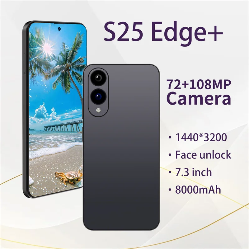 Original Intelligent HOT 2026 New S25 Edge+ 108MP Dual Card Dual Standby 8000mAh Battery 4G 5G Android 15 System Global Version
