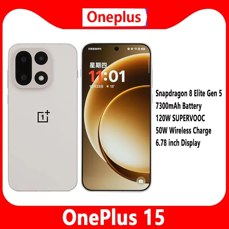 Unlocked OnePlus 15 Global Rom Mobile Phone Snapdragon 8 Elite Gen 5 6.78