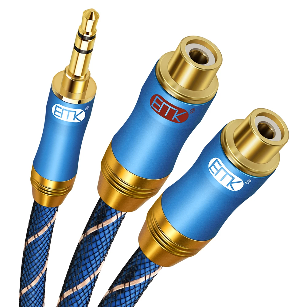EMK 3.5mm to 2RCA Stereo Audio Cable 3.5mm 1/8