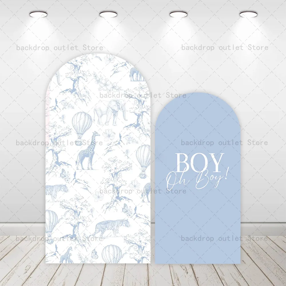 Mehofond Blue Animals Chiara Arch Background Covers Boy Baby Shower Birthday Oh Boy Gender Reveal Party Decor Photo Backdrop